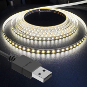 5V灯带背胶可粘贴裁剪柔性软灯条低压usb带开关书桌床头背景氛围