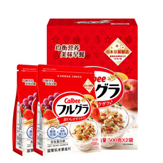 日本进口Calbee卡乐比富果乐早餐水果坚果麦片冲饮谷物原味1000g