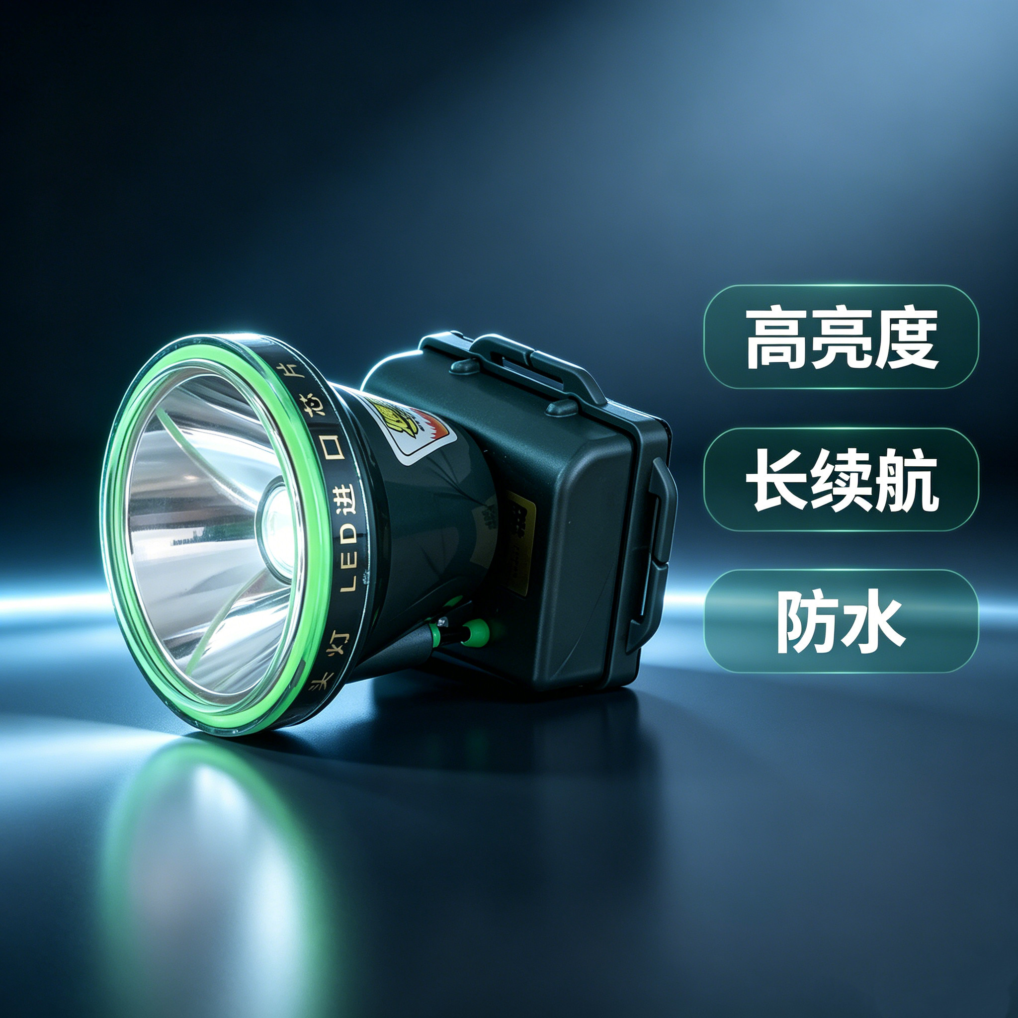 头带充电式远射防水聚能LED头灯