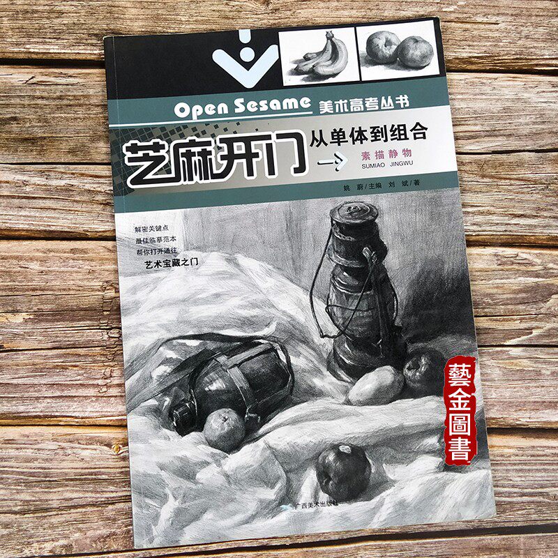 芝麻开门 素描静物从单体到组合 素描静物入门 步骤绘画 美术高考丛书