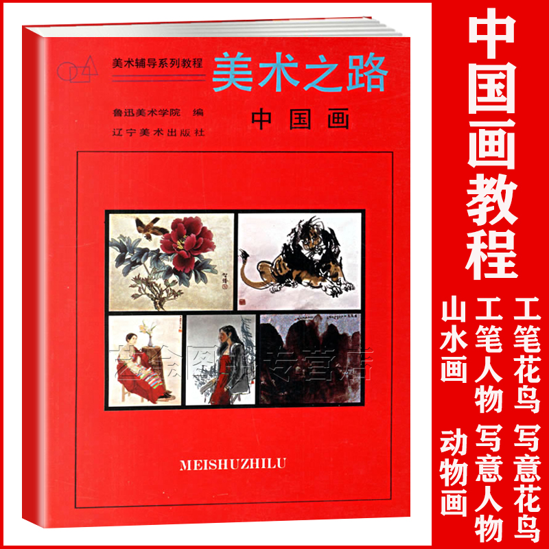 美术之路 中国画 美术辅导教程 国画笔墨技法 白描工笔花鸟画写意花鸟画人物动物画国画山水画技法技法教程 鲁迅美术学院 辽美