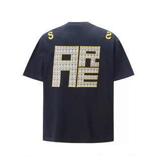 宽松设计感小众情侣装 t恤男生夏季 休闲上衣 高街刺绣字母短袖 美式