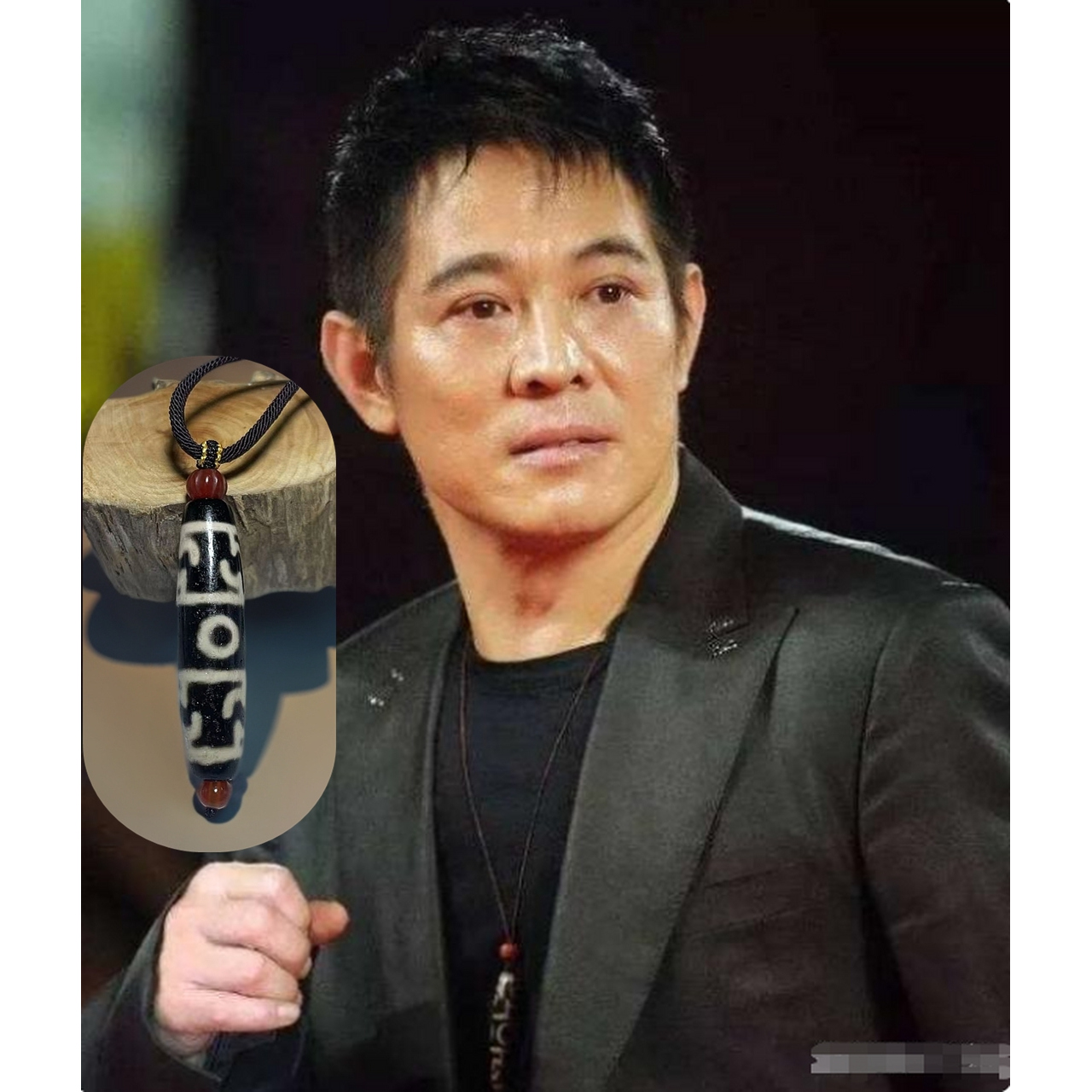 天然西藏真品玛瑙原石牙黄油润李连杰同款莲师天珠男女款藏式项链