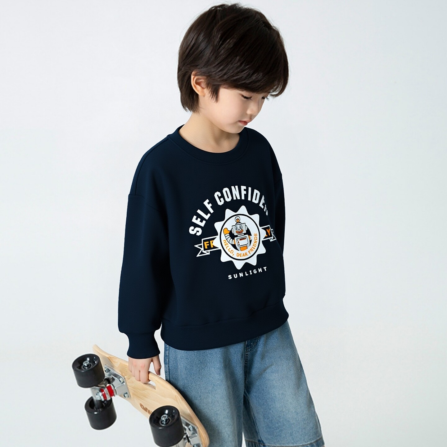 27kids韩版儿童摇粒加绒运动卫衣图片