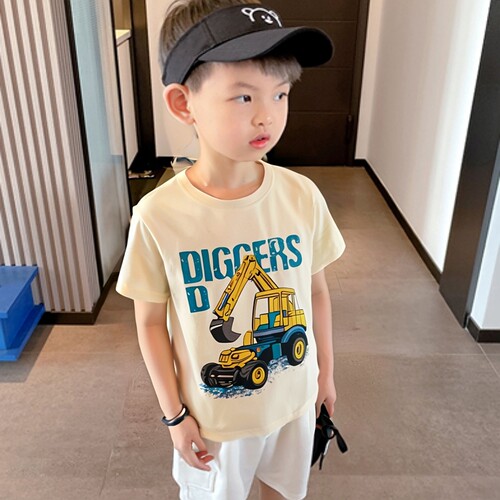 品牌男童夏季纯棉T恤短袖卡通