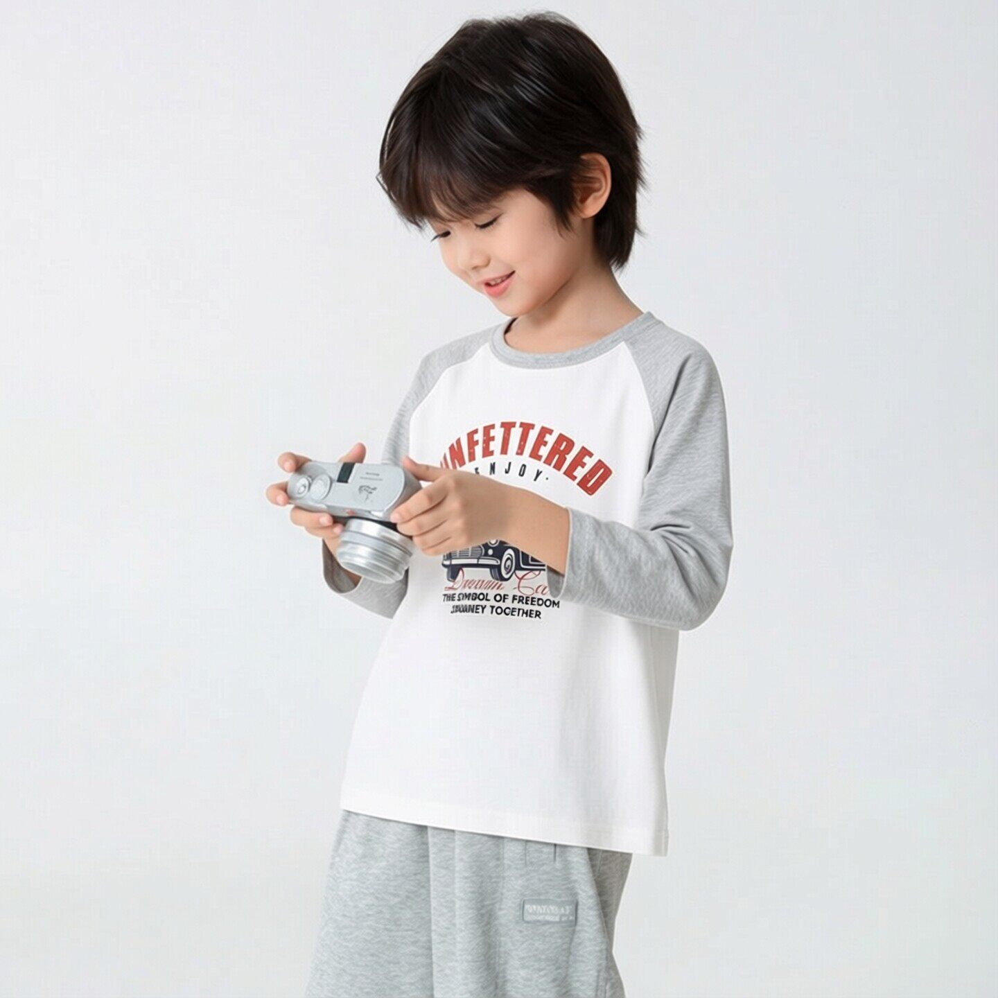 品牌外贸童装男童2026春季新品 儿童插肩卡通纯棉长袖T恤宝宝衣服