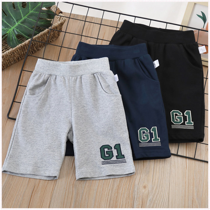 品牌外贸原单2026夏季新款儿童中裤子男童纯棉小毛圈运动五分短裤