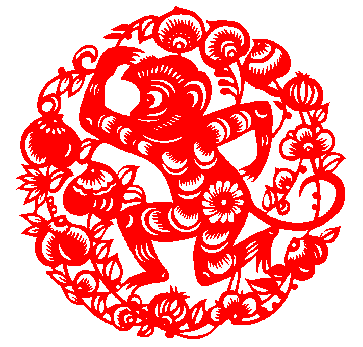猴子剪纸窗花新年贴纸玻璃贴儿童手工作品幼儿园装饰画活动布置图片