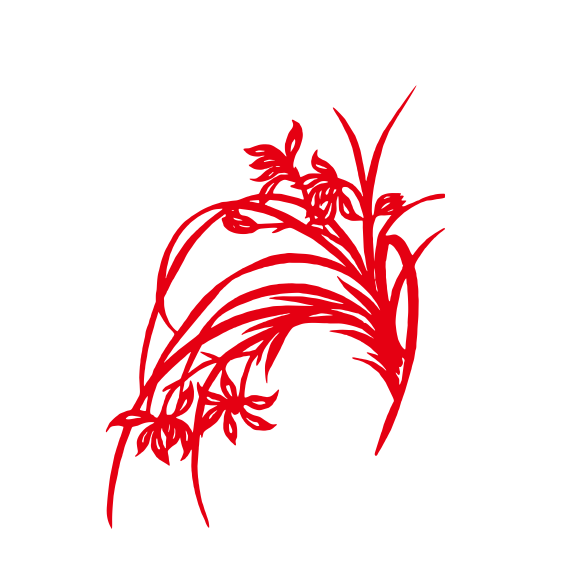 兰花幽兰梅兰竹菊剪纸图案素材刻纸图样不干胶中国风镂空窗花贴纸