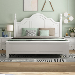 实木床现代简约1.5米主卧单人床出租房用工厂直销松木1.8米双人床