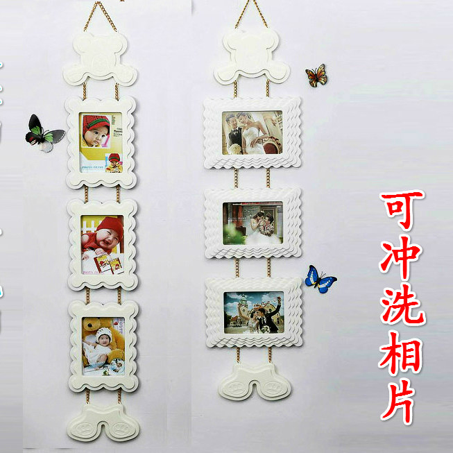 7寸三联挂饰相框七寸卡通儿童挂墙相架 创意宝宝照片墙婚纱像框