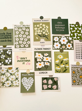 ins花朵卡片墙面装饰宿舍房间卧室布置背景海报贴画拍照道具摆拍