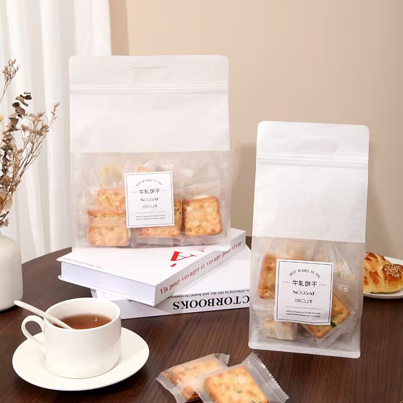 雪花酥包装袋子牛扎饼干太妃糖果烘焙西点土司面包手提自封打包袋