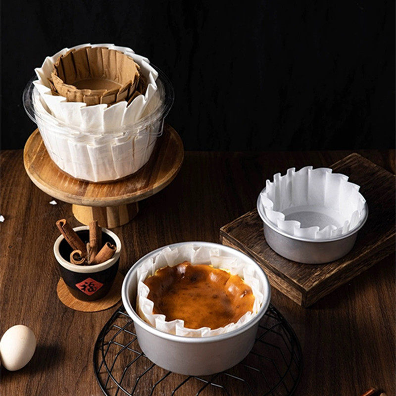 巴斯克专用折叠油纸模具烘焙防油纸托垫法式乳酪蛋糕面包蛋糕垫纸