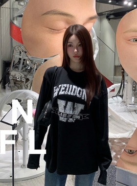 【NEW FOOLLAND】2025秋W@1D0NE美式学院风oversize长袖T恤