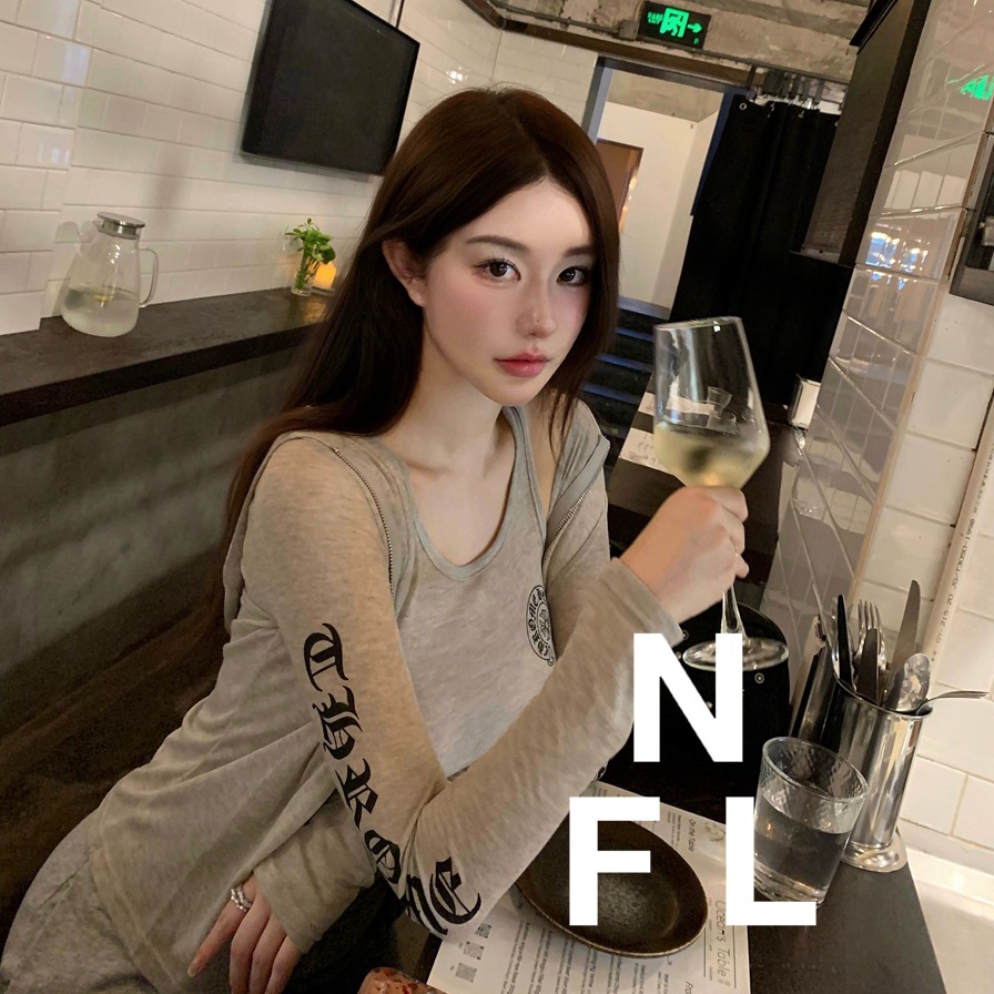 【FOOLLAND】Ins爆火CH辣妹十字架L0Go印花背心+开衫 2件套套装