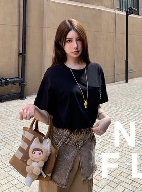 【FOOLLAND】Ins爆火CH夏日辣妹十字架L0Go印花短袖T恤