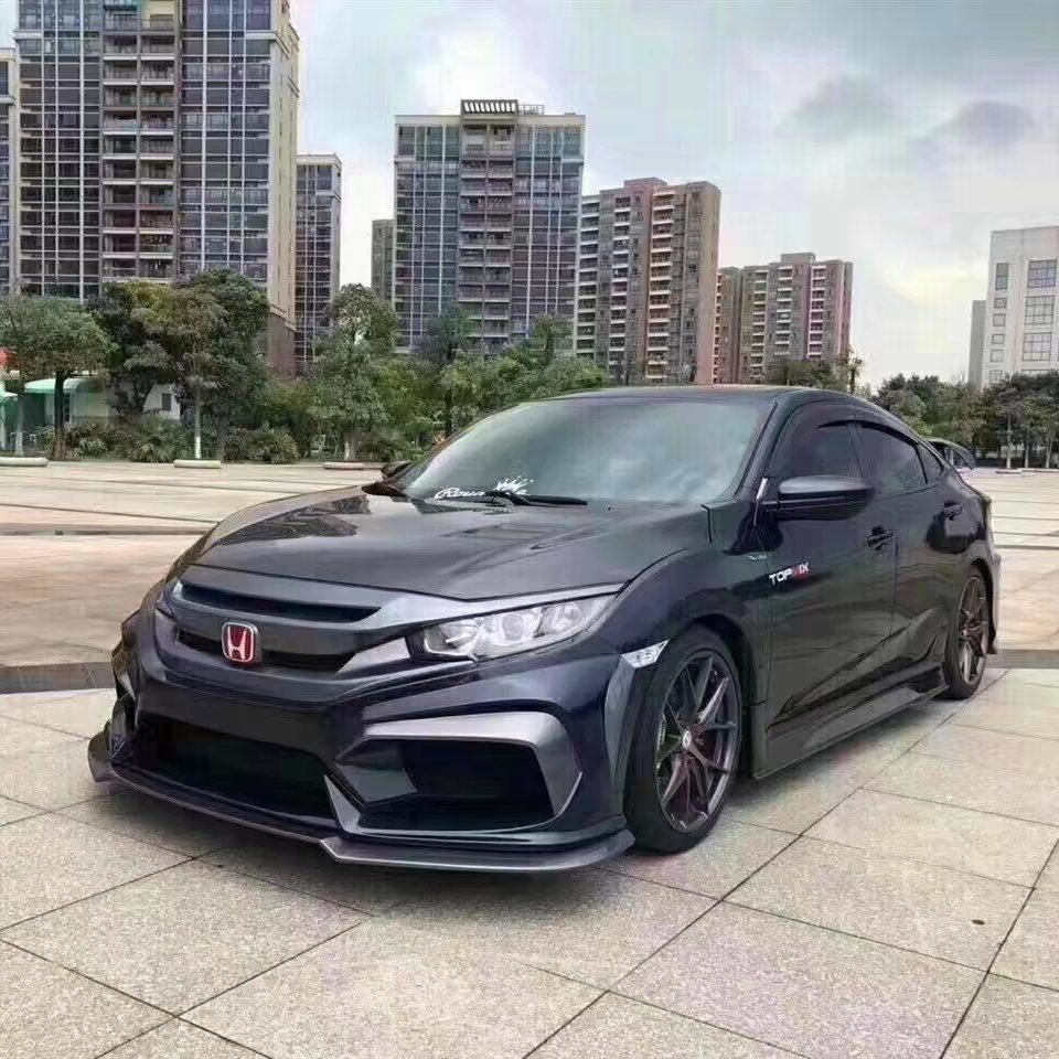 16-21十代思域改装topmix大包围前杠后保险杠机盖侧裙叶子板套件