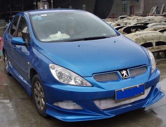 适用于04-07老款标致307改装大包围 307前后杠侧裙加装汽车小尾翼