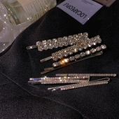Jennie同款 超闪重工水钻精致一字夹女刘海侧边夹发卡ins韩国发夹