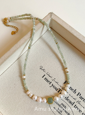 天然石珍珠串珠项链女款2026新款高级感轻奢小众锁骨链颈链配饰品