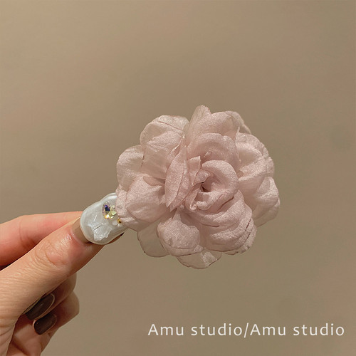 韩系甜美粉色花朵发夹女前额碎发BB夹侧边刘海夹边夹发卡鸭嘴夹子