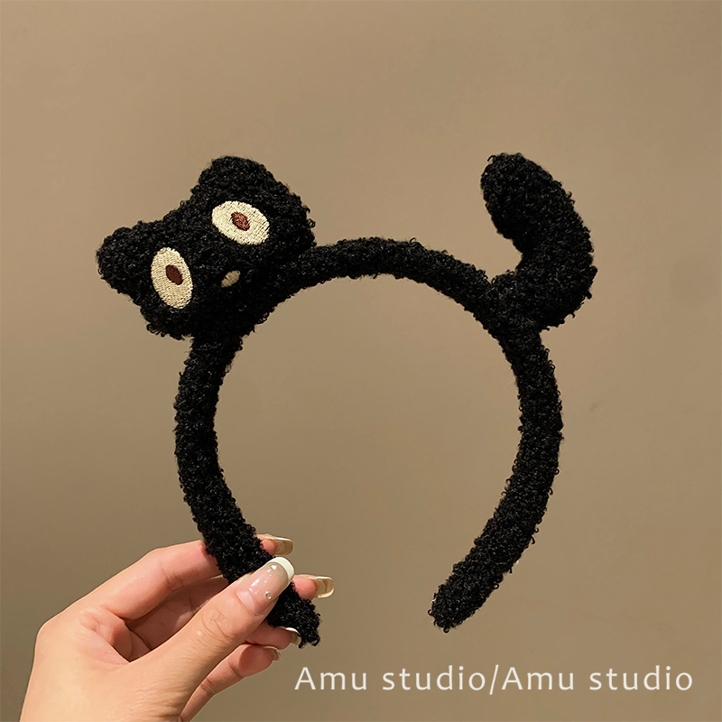 可爱卡通兔子猫咪毛绒发箍女2024新款秋冬洗脸专用头箍发卡头饰品