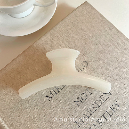 法式高级感大号弧形亚克力发夹女基础百搭后脑勺盘发鲨鱼夹抓夹子