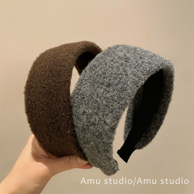 复古秋冬毛呢加宽边发箍女韩系高颅顶压发头箍日常百搭外出发卡