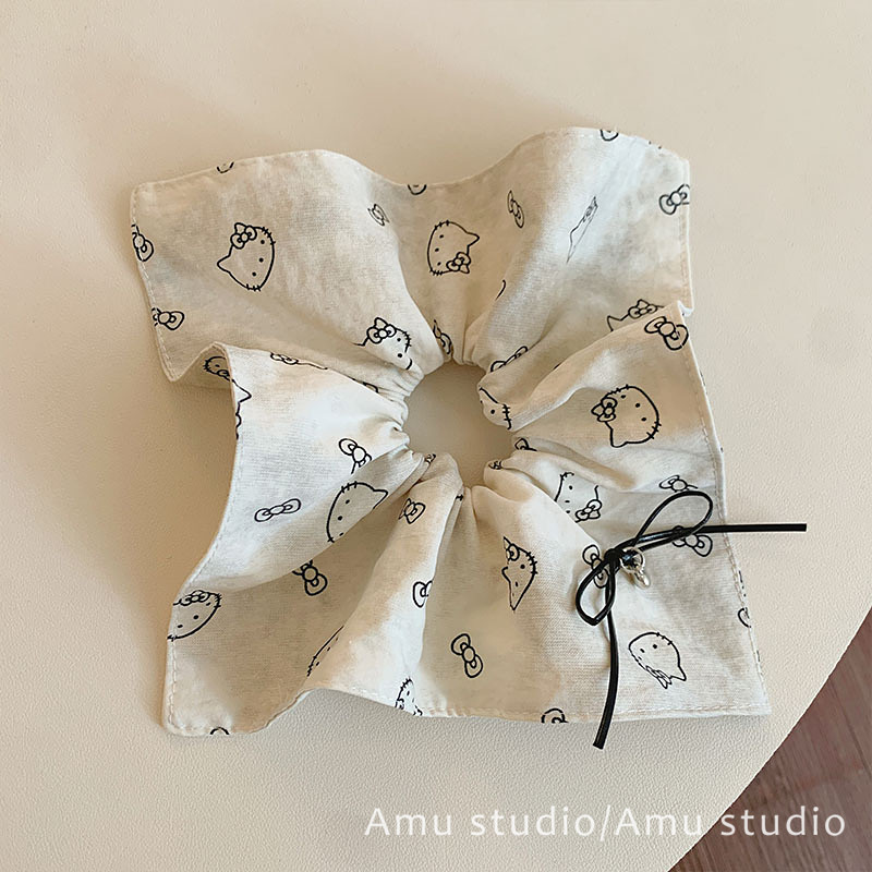 可爱猫咪印花方巾大肠发圈少女扎头发丸子头低马尾发绳头绳发饰品,饰品/流行首饰/时尚饰品新,发饰,淘宝优惠券,粉丝福利购,淘宝优惠卷