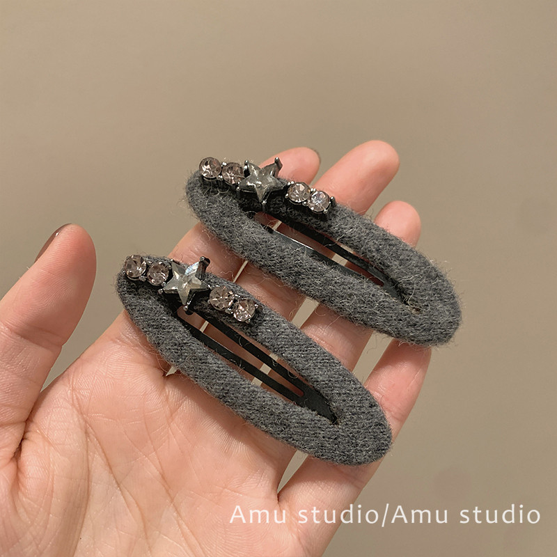 高级感轻奢水钻星星发夹女2025新款前额碎发BB夹侧边刘海边夹发卡