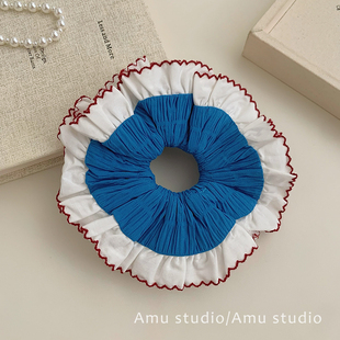 芭蕾风大号双层蕾丝花边大肠发圈女韩系高级感扎低马尾发绳头绳