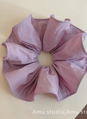 高级感紫色大号薄款大肠发圈女气质扎头发丸子头发绳侧低马尾头绳