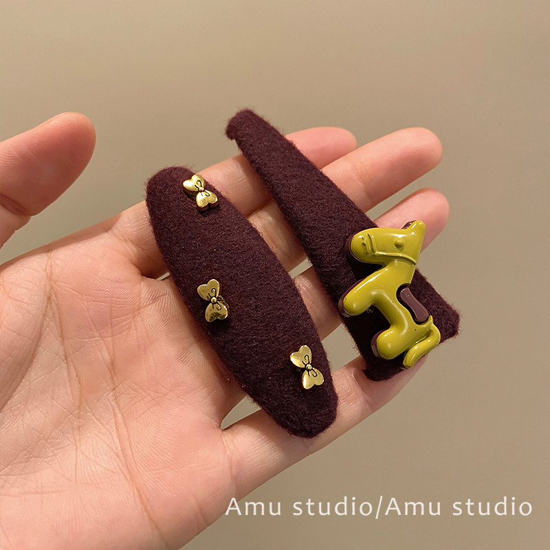 一对装~酒红色毛呢蝴蝶结小马发夹女甜美前额碎发BB夹侧边刘海夹,饰品/流行首饰/时尚饰品新,发饰,淘宝优惠券,粉丝福利购,淘宝优惠卷