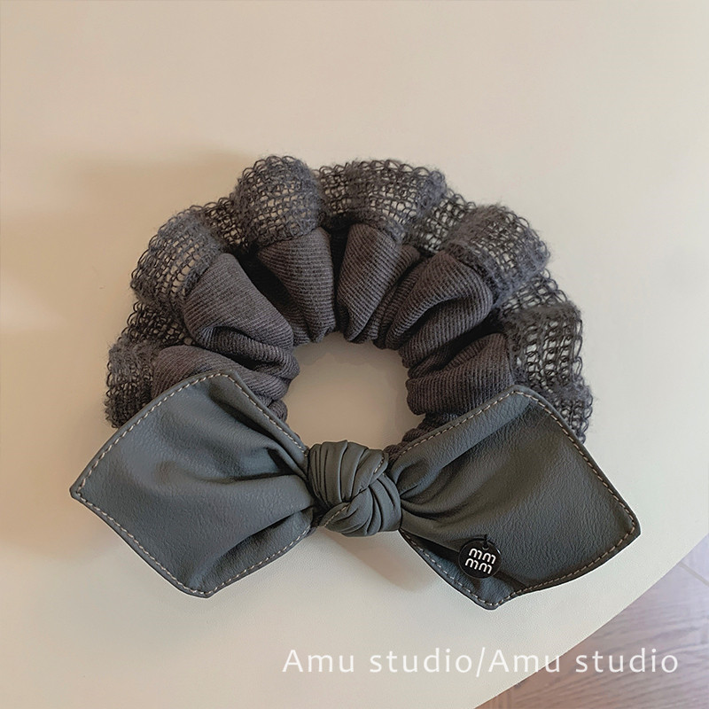 韩系灰色蝴蝶结大肠发圈女气质扎头发丸子头发绳低马尾头绳发饰品,饰品/流行首饰/时尚饰品新,发饰,淘宝优惠券,粉丝福利购,淘宝优惠卷