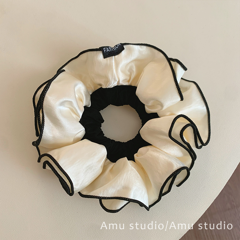 韩系气质双层大肠发圈女优雅扎头发丸子头发绳低马尾头绳皮筋发饰