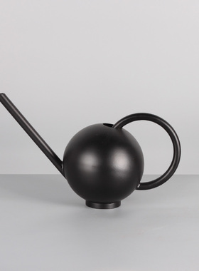 丹麦fermliving orb黑色金属球形浇水壶园艺工具北欧式长嘴洒水壶