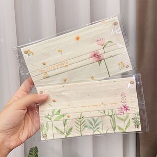 森系花朵口罩时尚印花口罩女高颜值口罩高级感独立装防护口罩