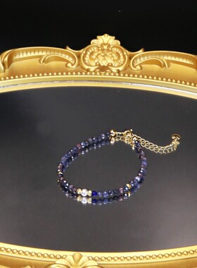 天然蓝宝极细手链小众设计感