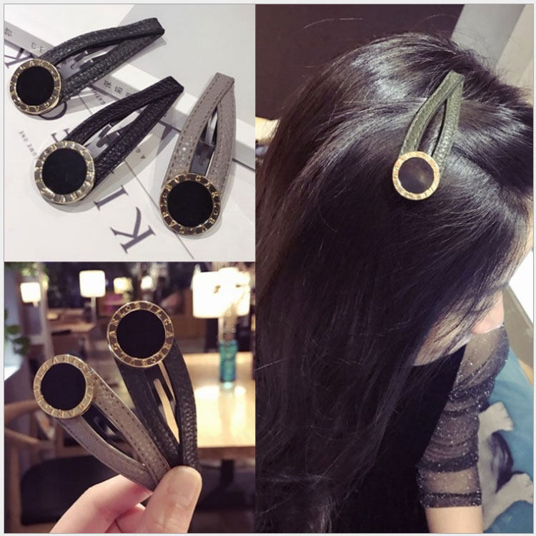 the republic of korea high-grade cortex bb Clip hair accessories Retro solid PU Refinement circle Hairpin black Bangs Edge clamp Card issuancein the Accessories/Fashion Jewelry, Hair Accessories  category - from Buy2taobao.com to provide professional Taobao agent buy service