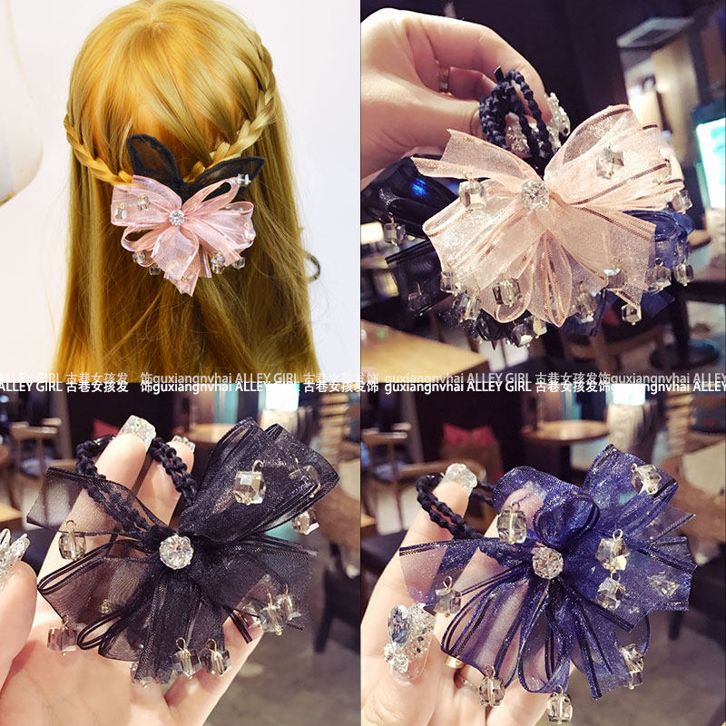 韓國東大門高檔網紗簡約吊墜發飾多層蝴蝶結水晶發繩奢華滿鑽發圈在類目 飾品/流行首飾/時尚飾品新, 髮飾中 - 來自Buy2taobao.com提供專業的淘寶代購服務