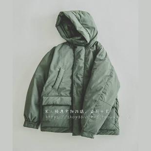 出口日本外贸原单户外山系防泼水河田尼龙宽松廓形男士连帽羽绒服