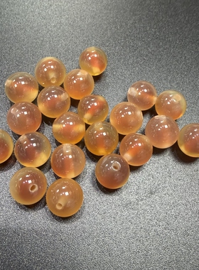 10mm 橙色糖心玛瑙圆珠渐变色冰糖心散珠子DIY手链项链饰品