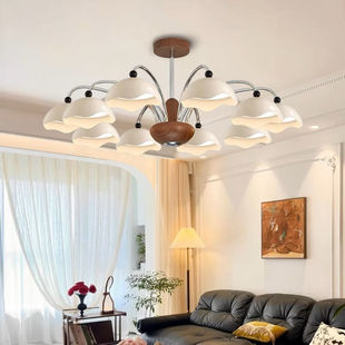 法式中古蛋壳客厅吊灯美式复古高级感2025新款法式主卧室灯具