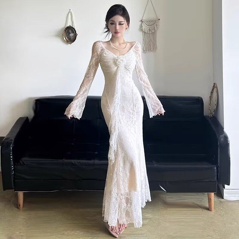 2025新款美式复古休闲连衣裙女春秋款洋气减龄显瘦百搭长裙潮