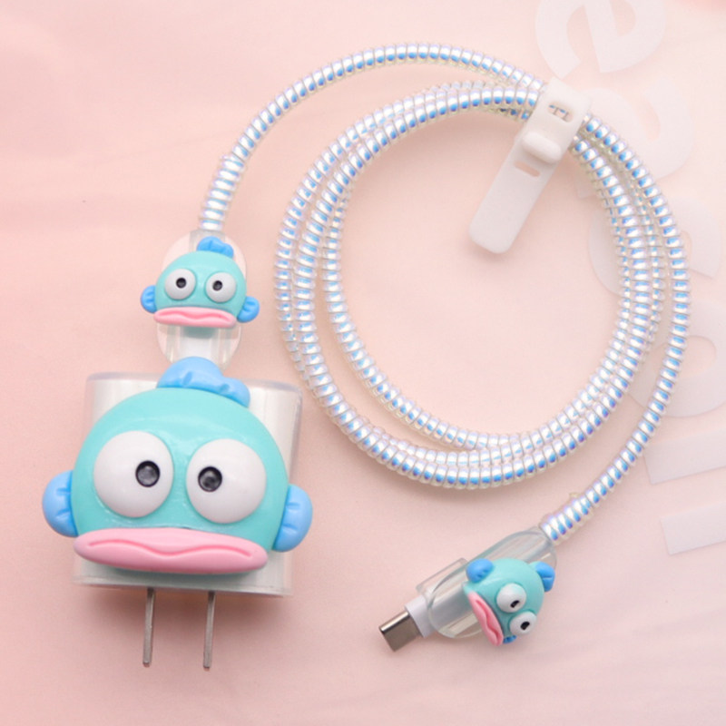 适用苹果16plus数据线保护套14快充20Wipad卡通壳15手机线绕线器