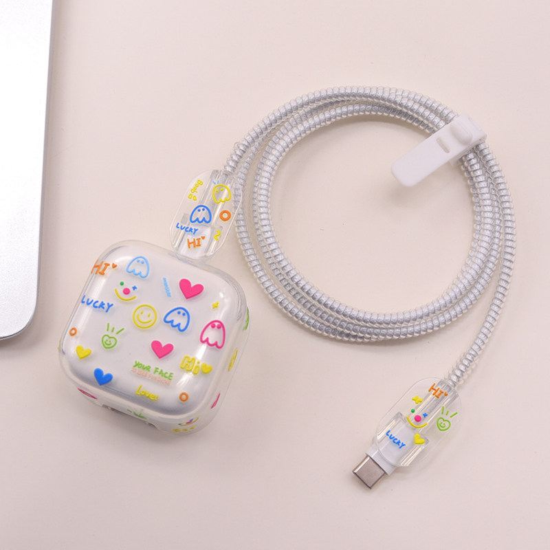 创意17promax数据线保护套15适用苹果充电头软壳16电线缠绕绳ipad