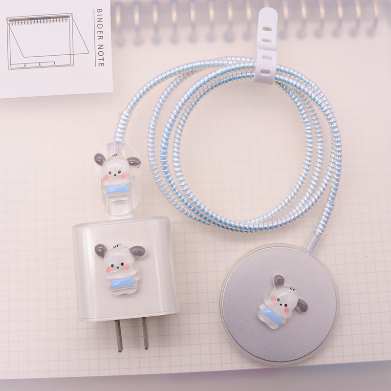 适用苹果 MagSafe充电器保护套16pro数据线缠绕绳20W快充磁吸透壳