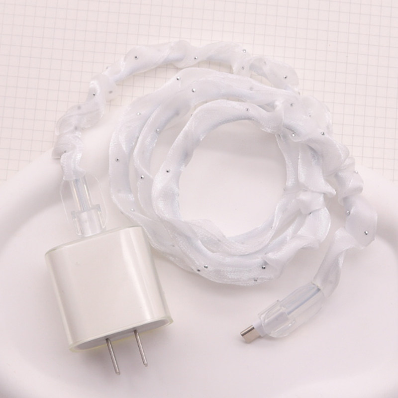 纱布适用苹果16pro数据线保护套15max充电器透气布套ipad快充头壳