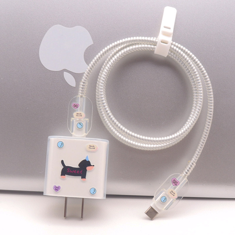 适用苹果18promax数据线保护套17充电器40W头套16充电线缠绕绳15